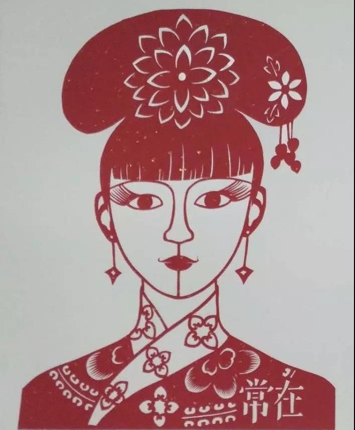 宮廷妃子人物剪紙：8款清后宮等級(jí)圖