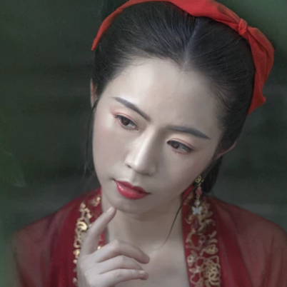 櫻桃紅衣古風(fēng)頭像，嬌艷美人!