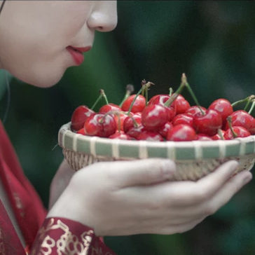 櫻桃紅衣古風(fēng)頭像，嬌艷美人!