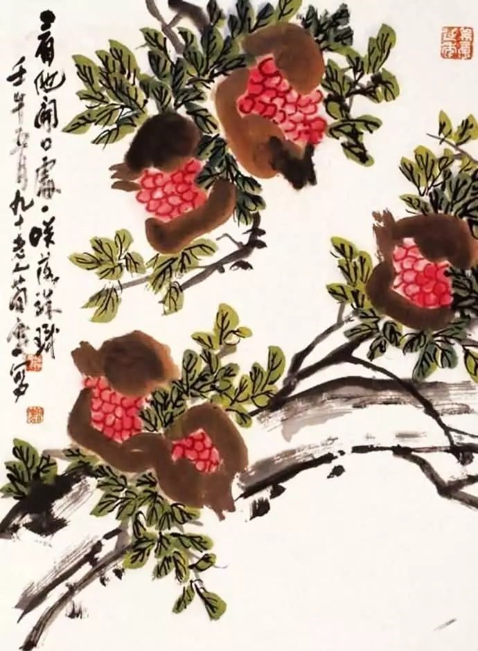 32幅曹簡(jiǎn)樓國(guó)畫(huà)石榴圖：石榴令人垂涎欲滴！