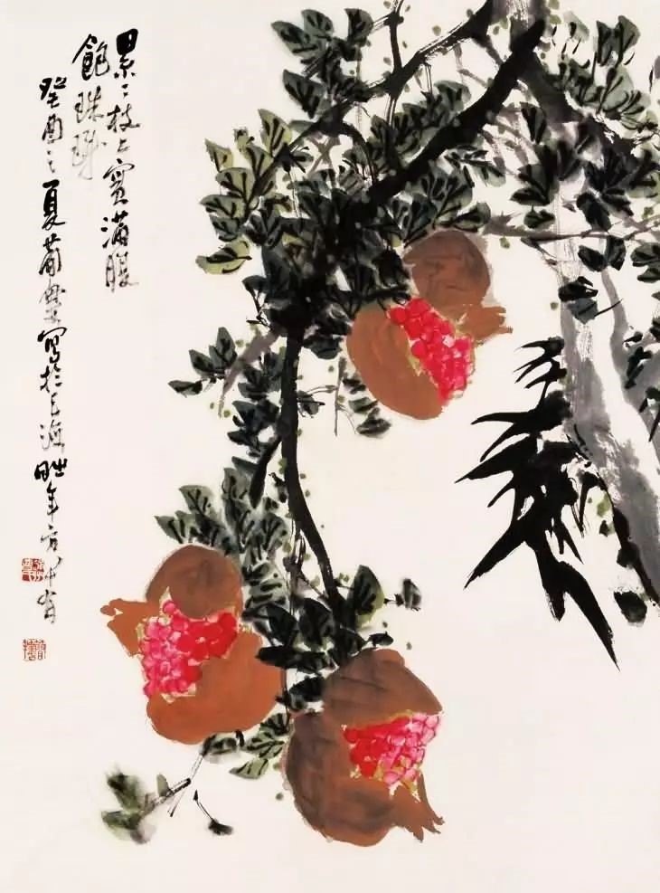 32幅曹簡(jiǎn)樓國(guó)畫(huà)石榴圖：石榴令人垂涎欲滴！