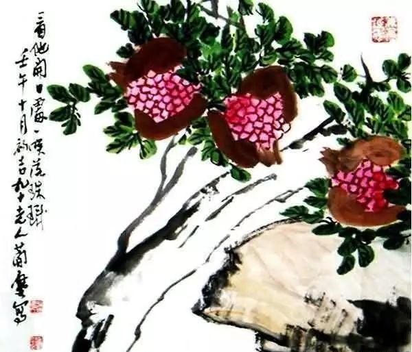 32幅曹簡(jiǎn)樓國(guó)畫(huà)石榴圖：石榴令人垂涎欲滴！