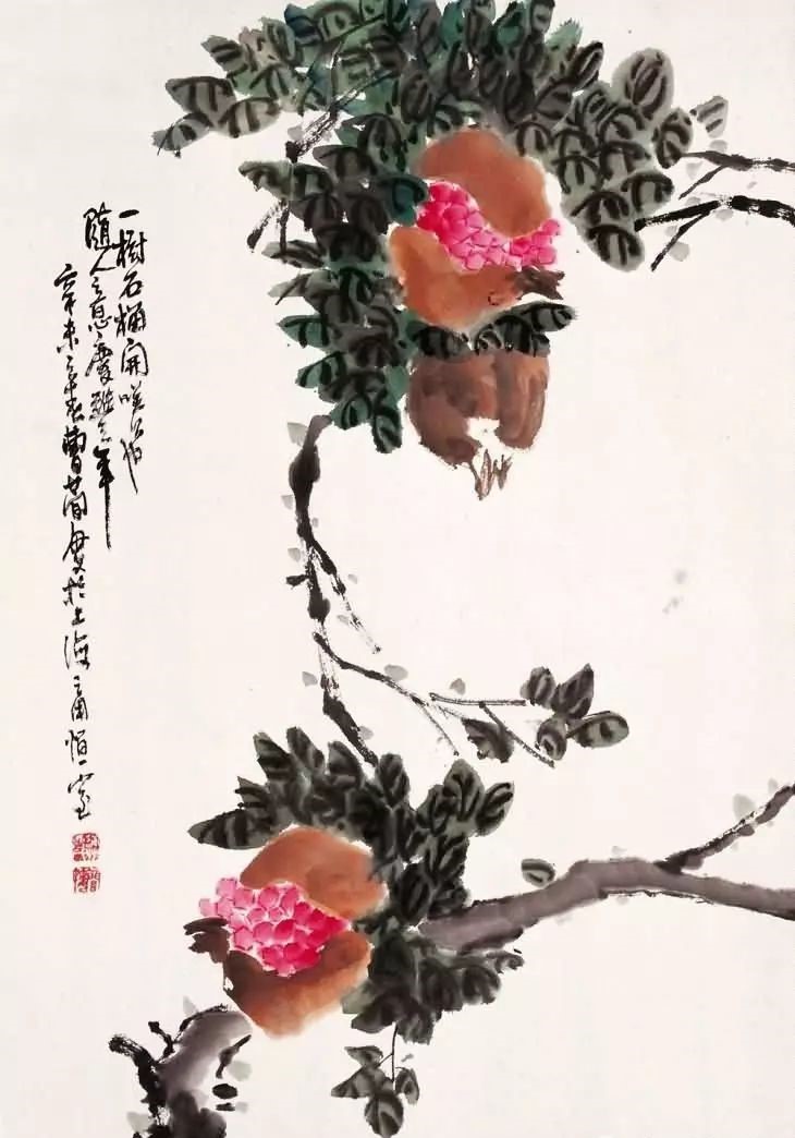 32幅曹簡(jiǎn)樓國(guó)畫(huà)石榴圖：石榴令人垂涎欲滴！