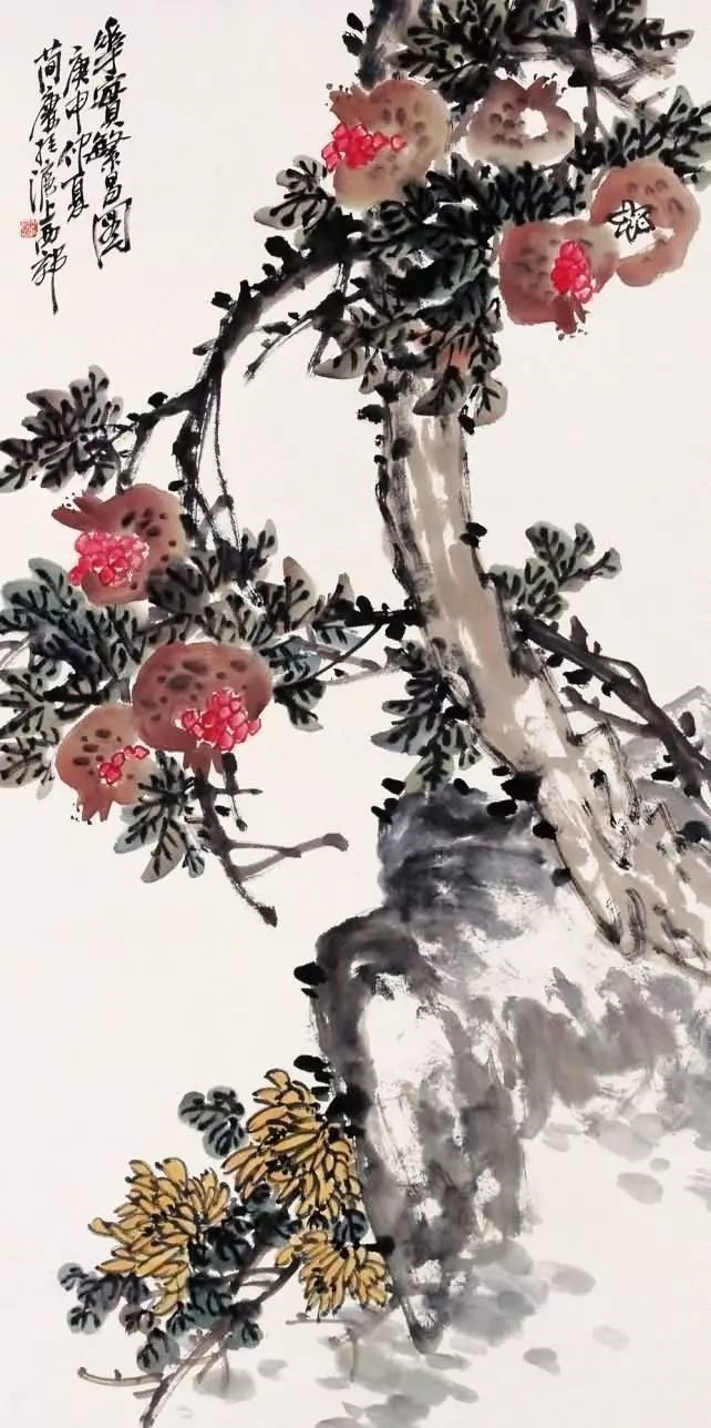 32幅曹簡(jiǎn)樓國(guó)畫(huà)石榴圖：石榴令人垂涎欲滴！