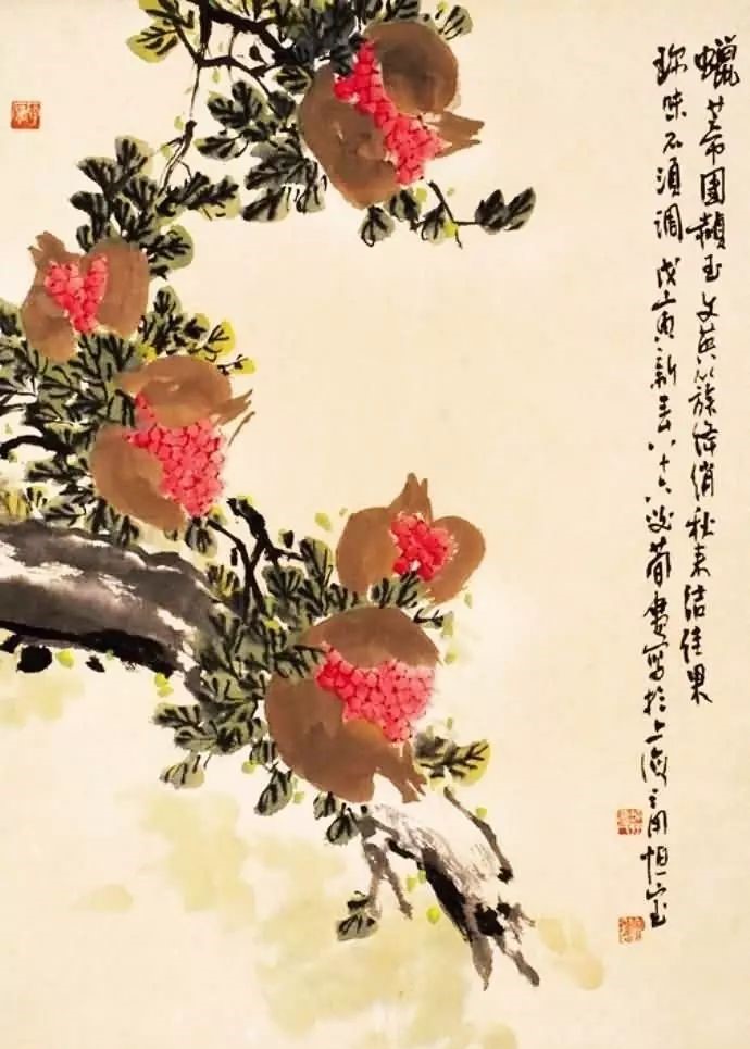32幅曹簡(jiǎn)樓國(guó)畫(huà)石榴圖：石榴令人垂涎欲滴！