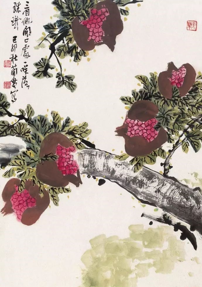 32幅曹簡樓國畫石榴圖：石榴令人垂涎欲滴！