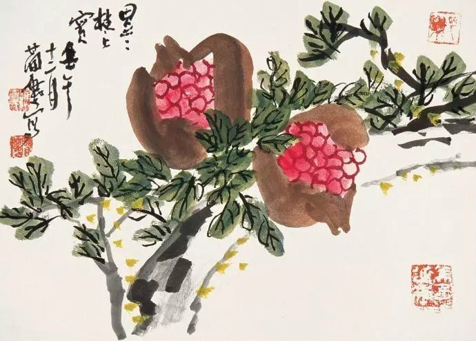 32幅曹簡樓國畫石榴圖：石榴令人垂涎欲滴！