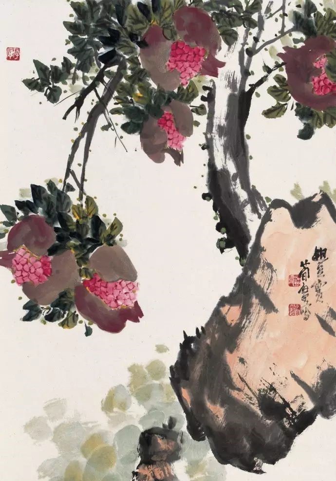 32幅曹簡樓國畫石榴圖：石榴令人垂涎欲滴！