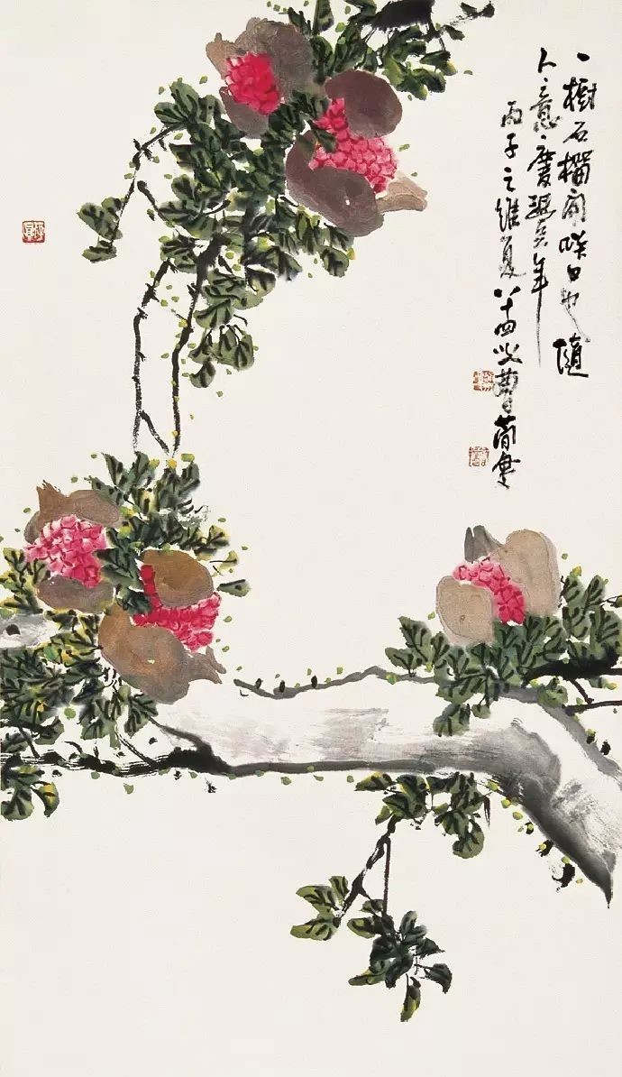 32幅曹簡(jiǎn)樓國(guó)畫(huà)石榴圖：石榴令人垂涎欲滴！