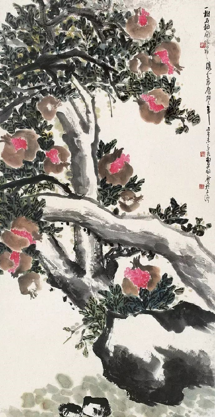 32幅曹簡(jiǎn)樓國(guó)畫(huà)石榴圖：石榴令人垂涎欲滴！