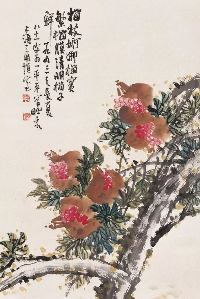 32幅曹簡(jiǎn)樓國(guó)畫(huà)石榴圖：石榴令人垂涎欲滴！