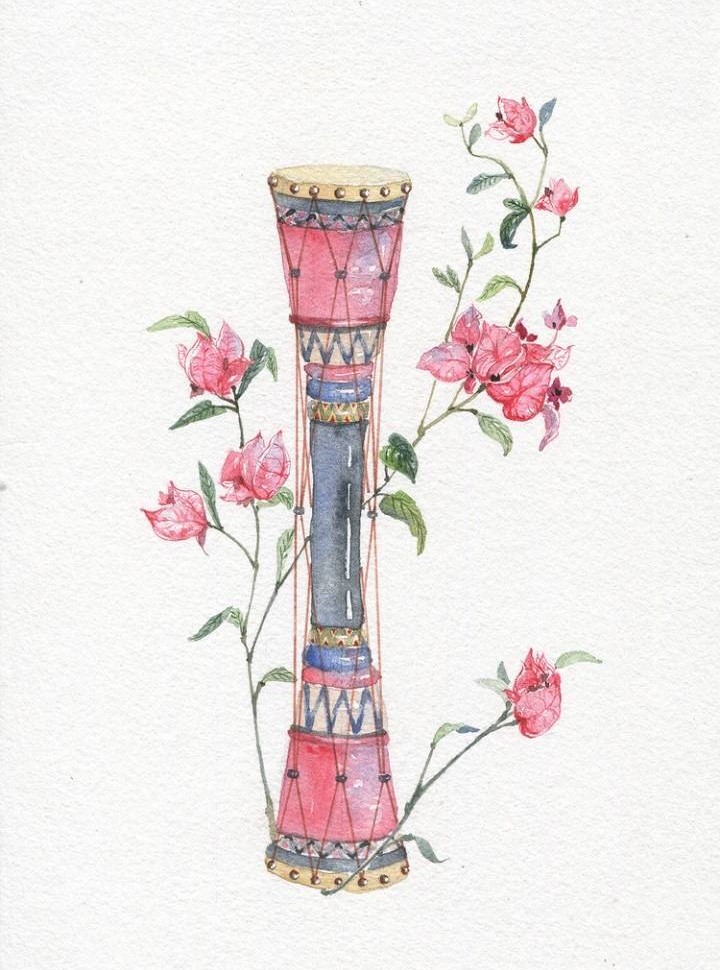 9款唯美古風圖片：一組古風樂器插畫！