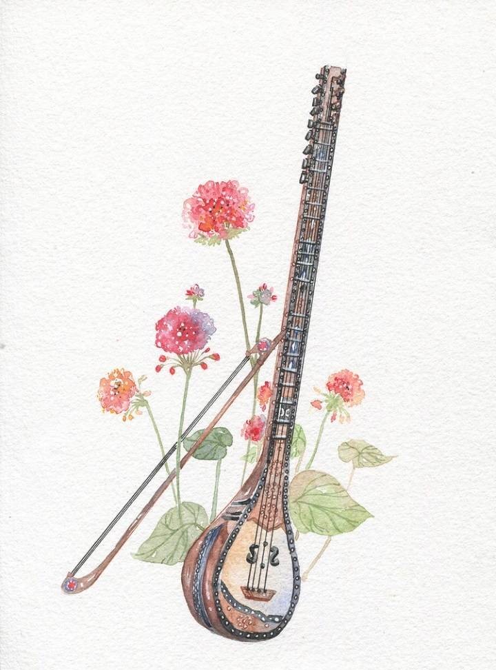9款唯美古風圖片：一組古風樂器插畫！