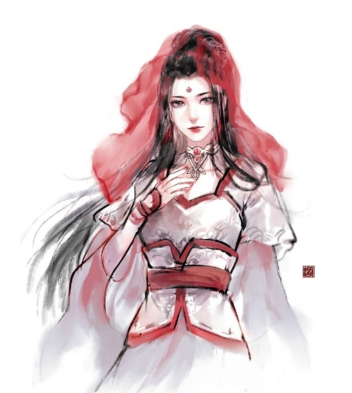 六款唯美古風圖片：情有獨鐘的紅妝