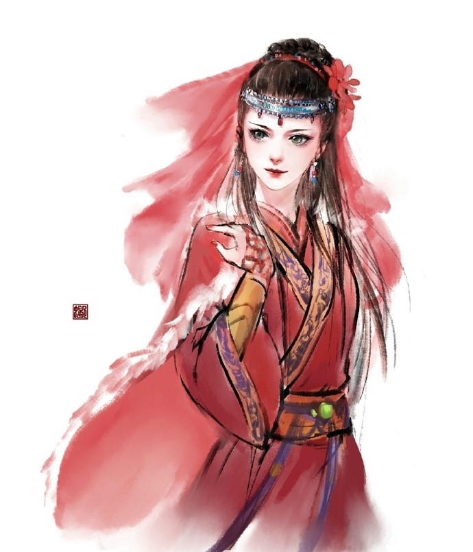 六款唯美古風圖片：情有獨鐘的紅妝