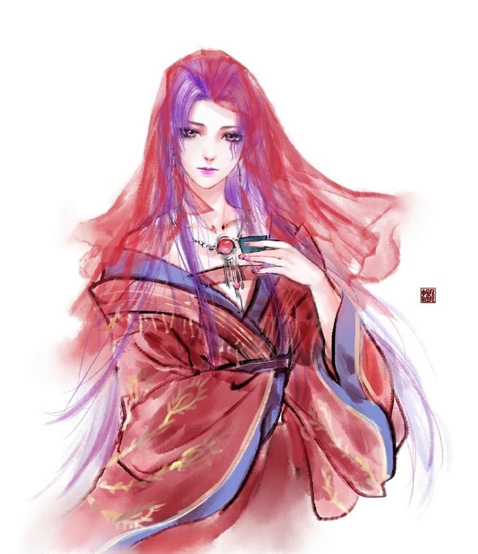 六款唯美古風圖片：情有獨鐘的紅妝