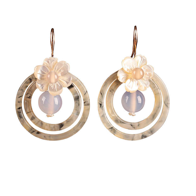 夢里花古風(fēng)耳環(huán)，簡約潔白風(fēng)情首飾