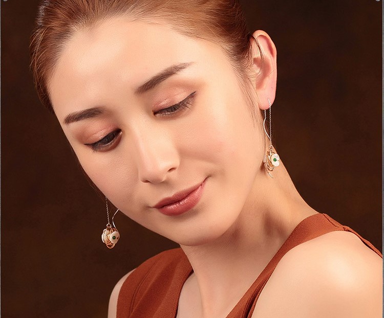 雅芊古風(fēng)耳環(huán)，純銀耳線首飾