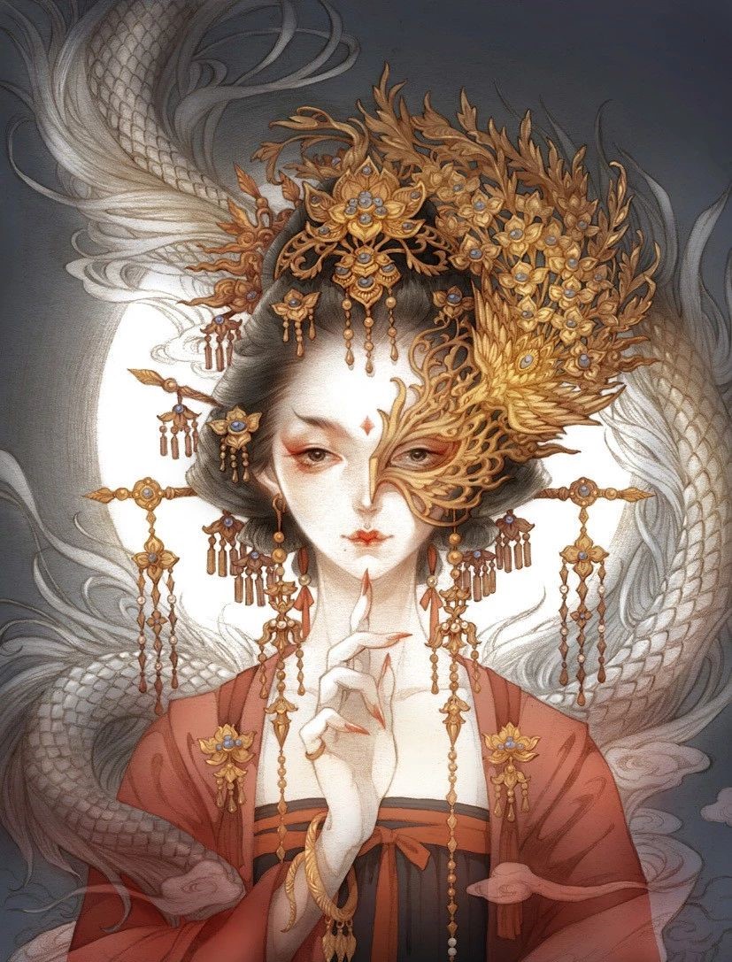 古風(fēng)美人插畫，一顰一笑令人神魂顛倒！