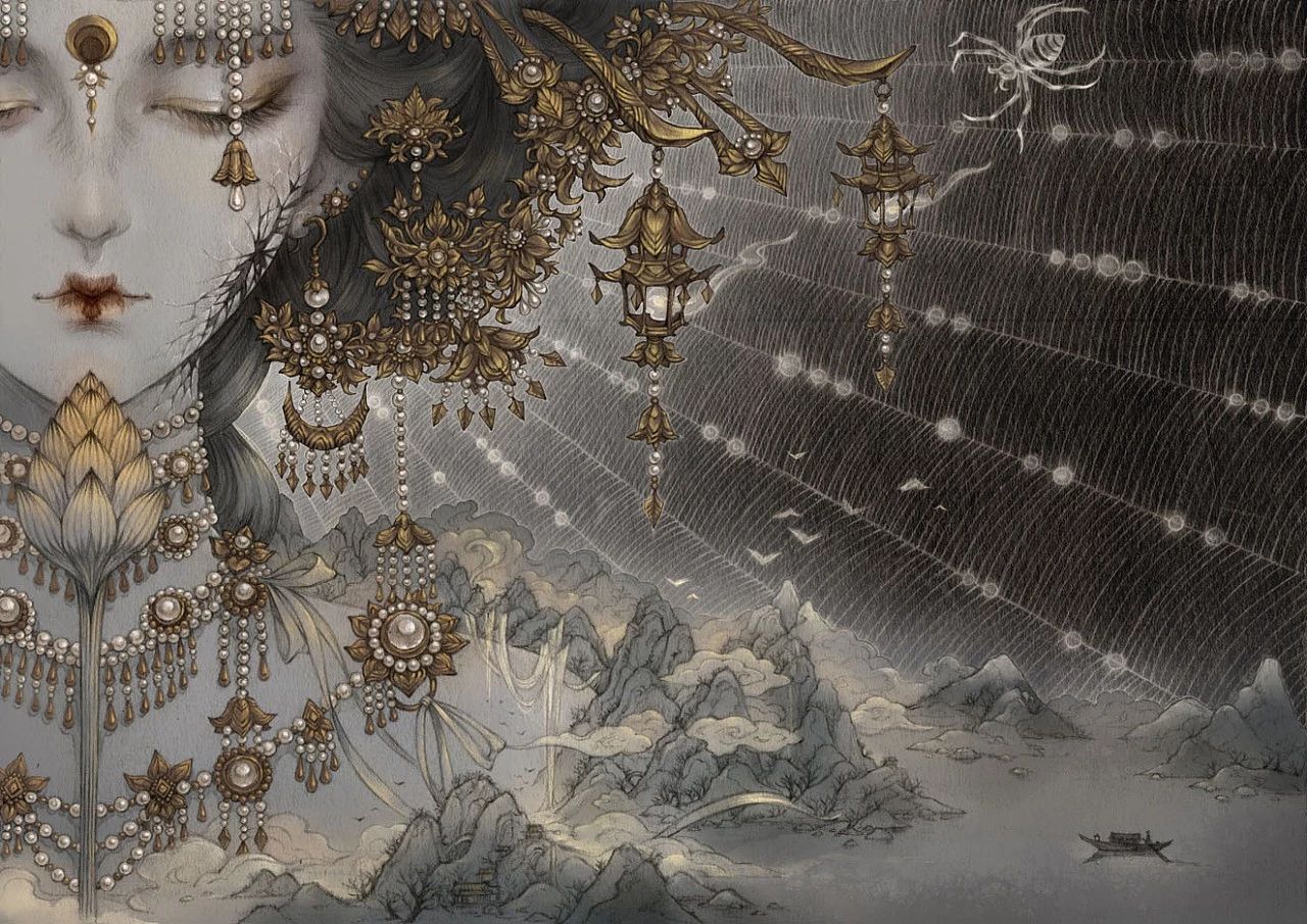 古風美人插畫，一顰一笑令人神魂顛倒！