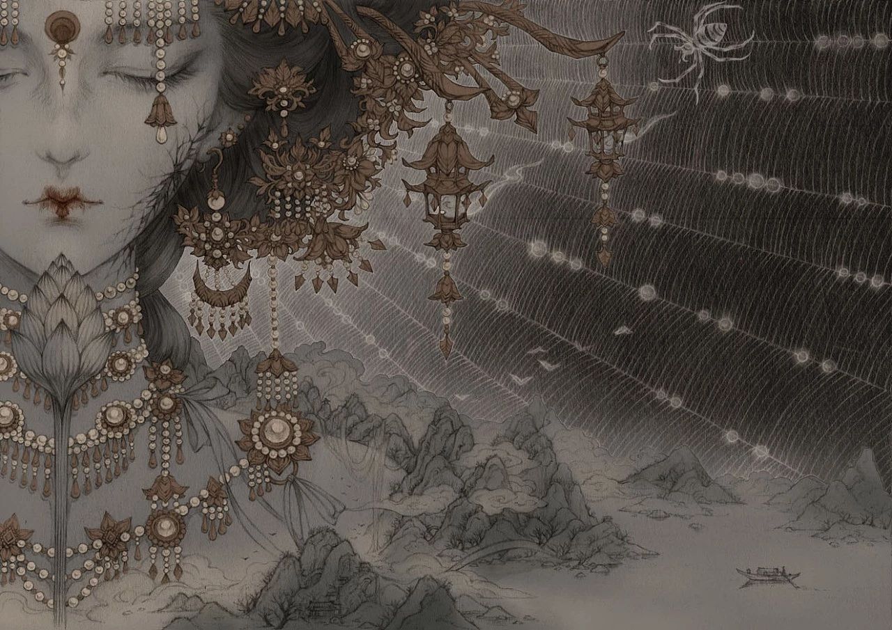 古風美人插畫，一顰一笑令人神魂顛倒！