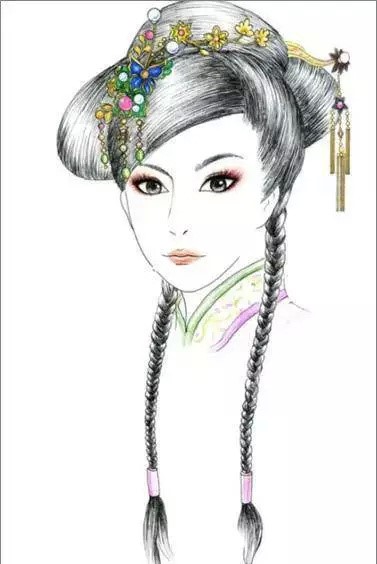 八款各朝代古裝發(fā)型:一組手繪彩鉛古裝發(fā)型