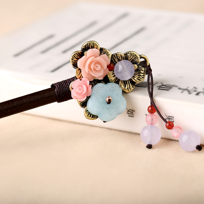 淑女發(fā)簪頭飾，清新自然簪子