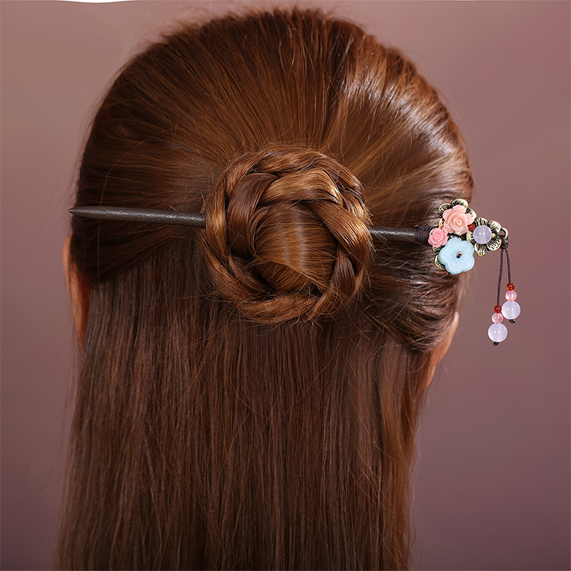 淑女發(fā)簪頭飾，清新自然簪子