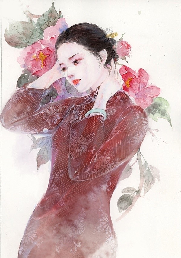 9款風情萬種旗袍女子插畫：一種傾國傾城的美