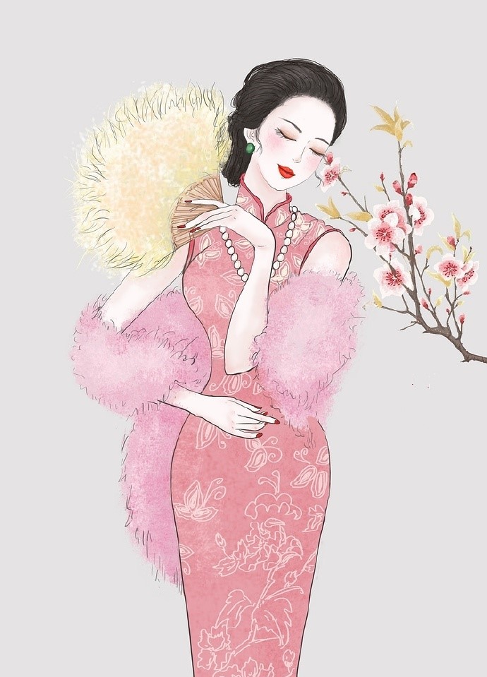 9款風情萬種旗袍女子插畫：一種傾國傾城的美