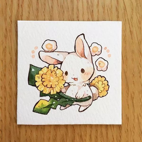 一組小兔子萌寵插畫：萌萌噠真可愛！