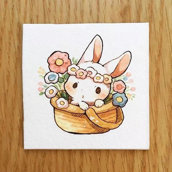 一組小兔子萌寵插畫：萌萌噠真可愛！