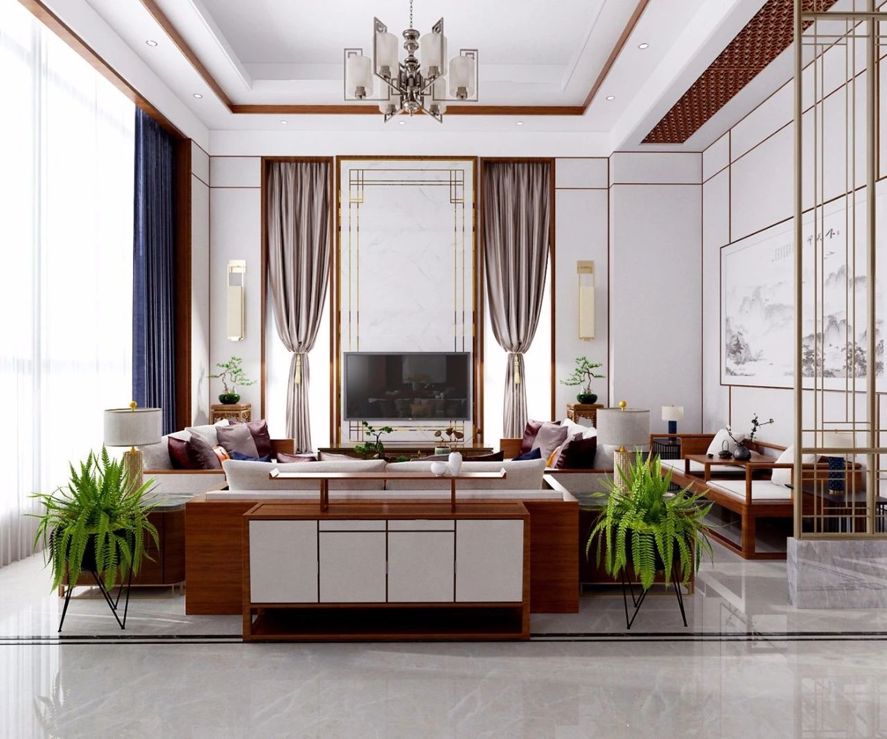 新中式客廳之美：魅力十足的中式裝修設(shè)計(jì)！