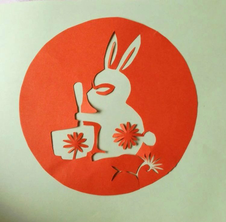 創(chuàng)意十足中秋玉兔剪紙，兔子鬧仲秋