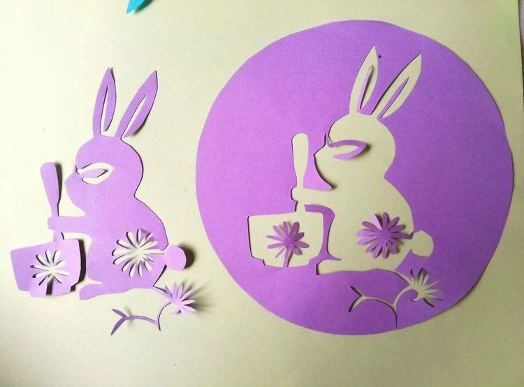 創(chuàng)意十足中秋玉兔剪紙，兔子鬧仲秋