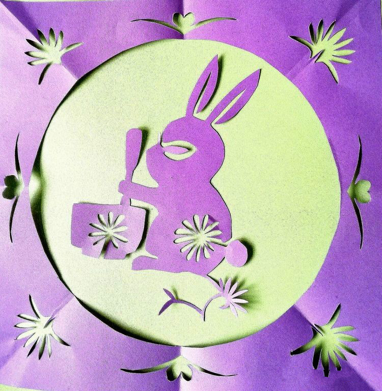 創(chuàng)意十足中秋玉兔剪紙，兔子鬧仲秋