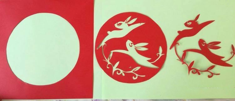 創(chuàng)意十足中秋玉兔剪紙，兔子鬧仲秋