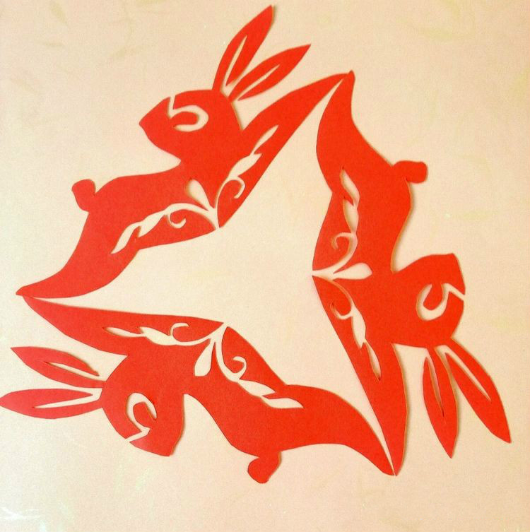 創(chuàng)意十足中秋玉兔剪紙，兔子鬧仲秋