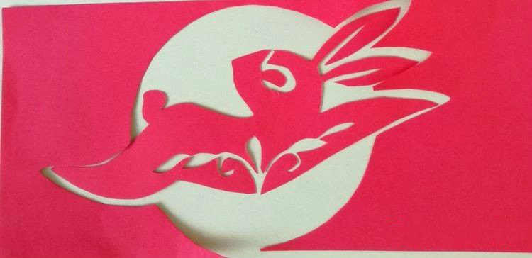 創(chuàng)意十足中秋玉兔剪紙，兔子鬧仲秋