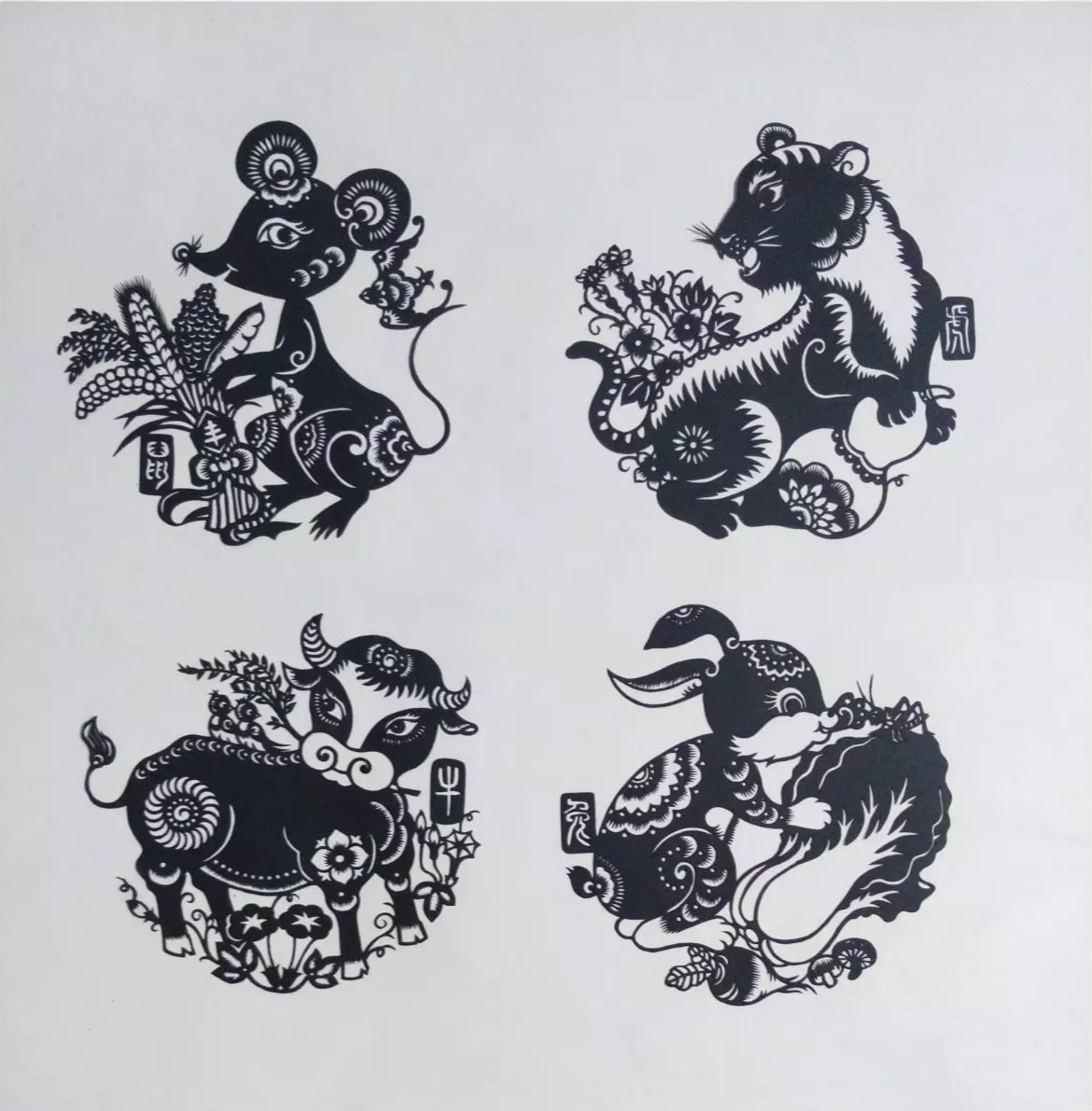 吉祥十二生肖剪紙圖片，薛娜剪紙作品欣賞