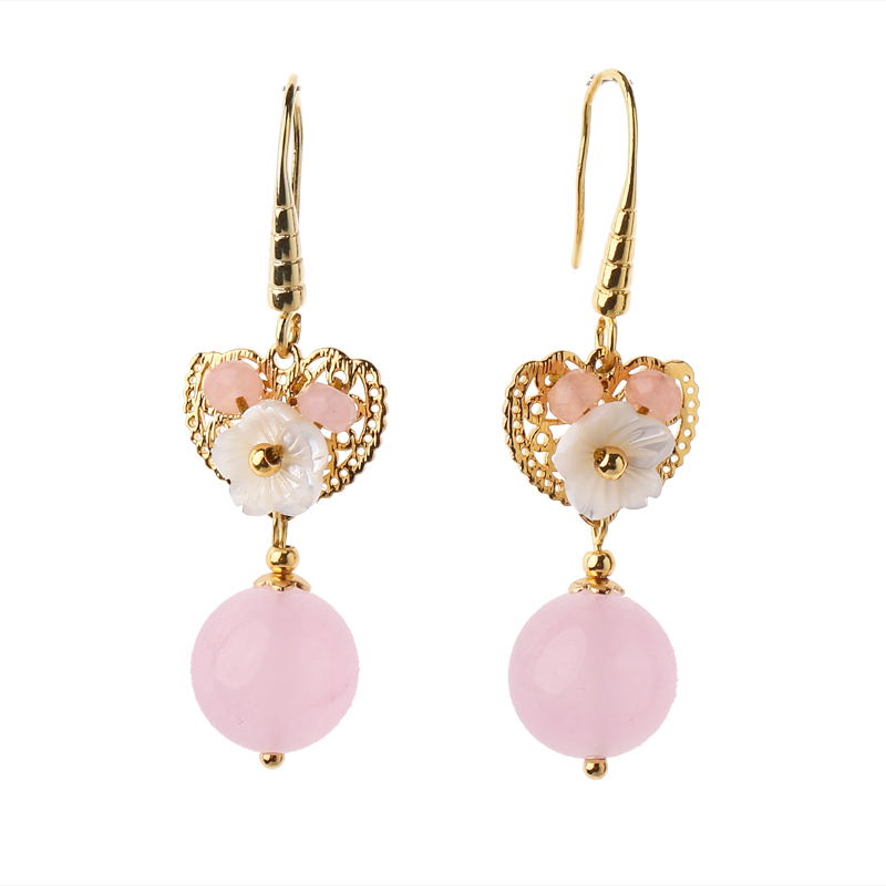 超仙粉色耳墜耳環(huán)，唯美少女心首飾