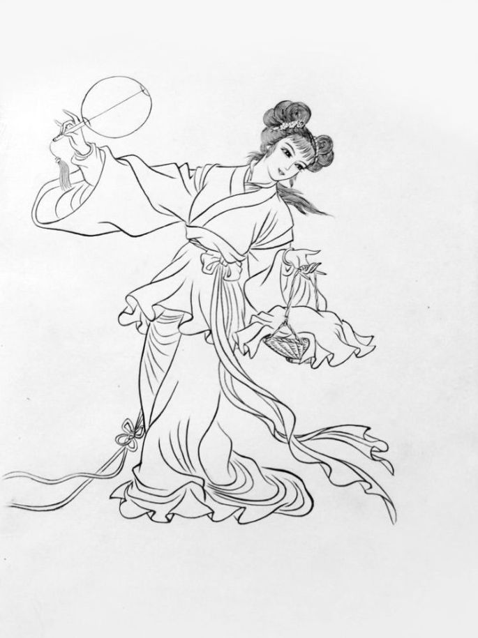 27幅白描仕女圖：一筆一畫(huà)勾勒出仕女美