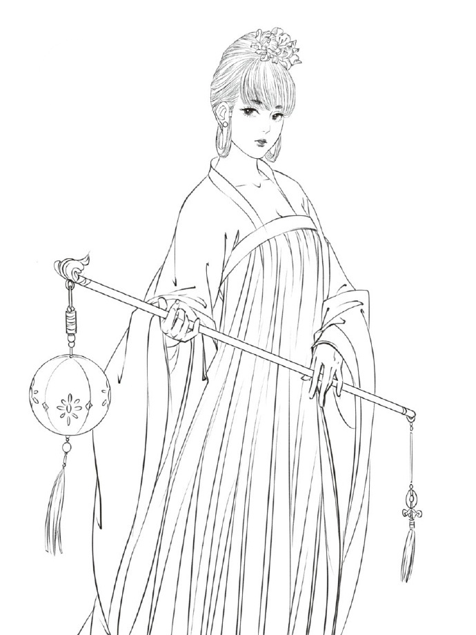 30款古風(fēng)人物線稿圖，古風(fēng)線稿臨摹圖