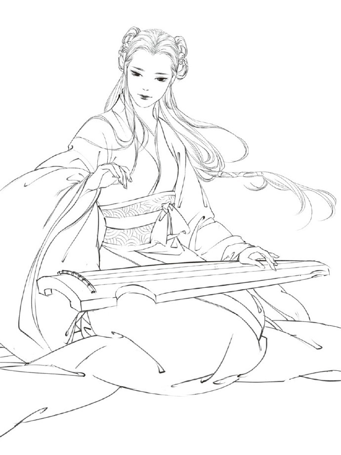 30款古風(fēng)人物線稿圖，古風(fēng)線稿臨摹圖