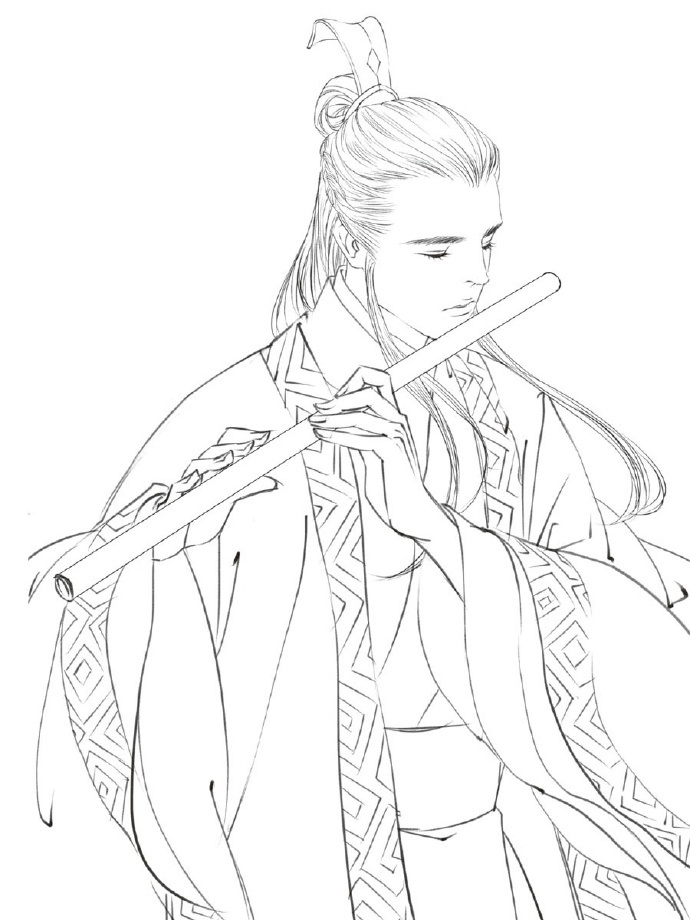 30款古風(fēng)人物線稿圖，古風(fēng)線稿臨摹圖