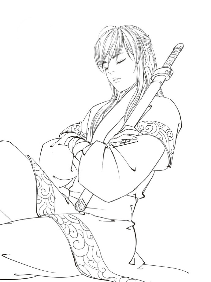 30款古風(fēng)人物線稿圖，古風(fēng)線稿臨摹圖