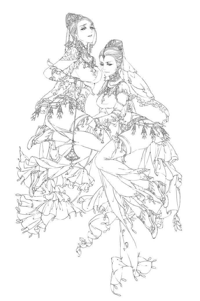 30款古風(fēng)人物線稿圖，古風(fēng)線稿臨摹圖