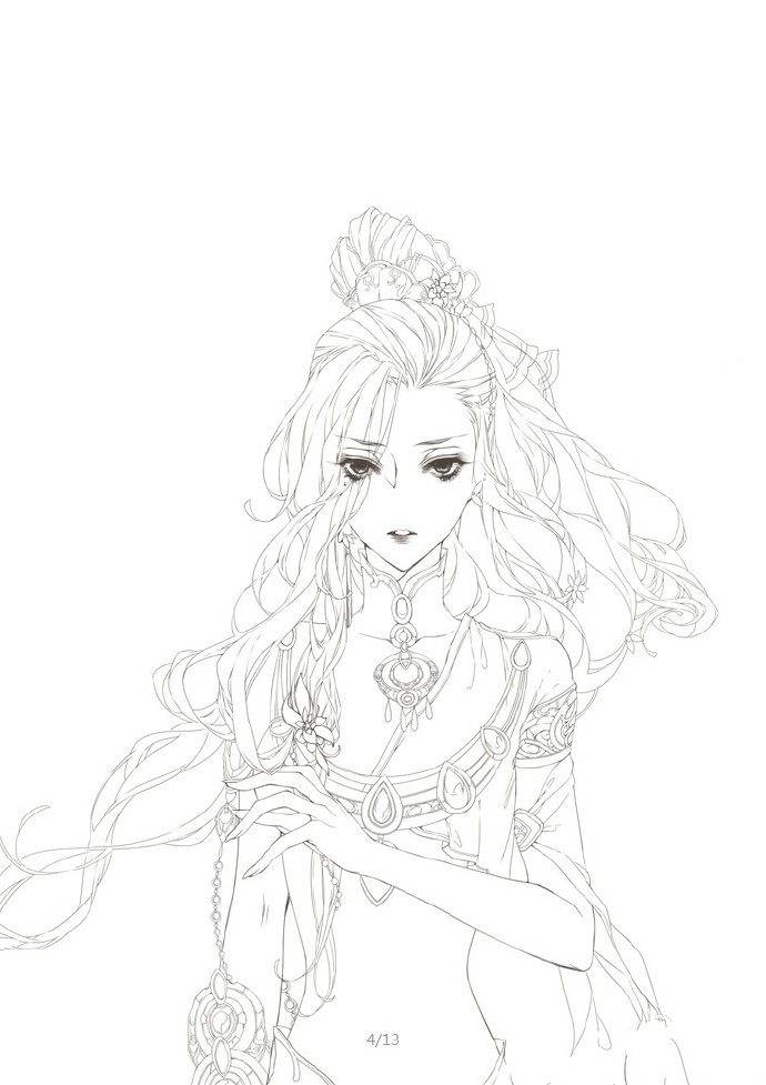 30款古風(fēng)人物線稿圖，古風(fēng)線稿臨摹圖