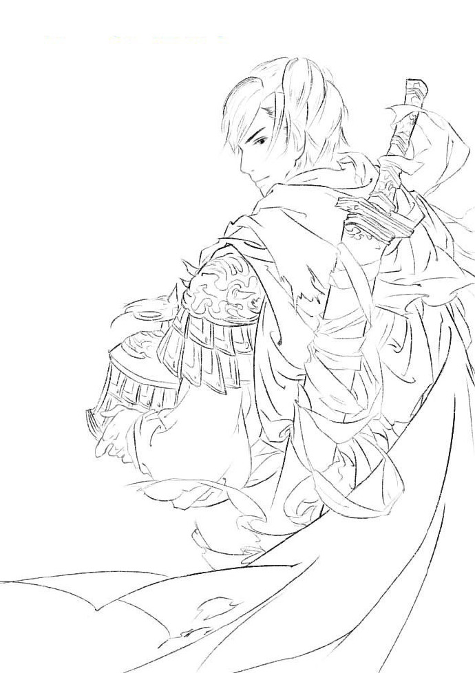 30款古風(fēng)人物線稿圖，古風(fēng)線稿臨摹圖