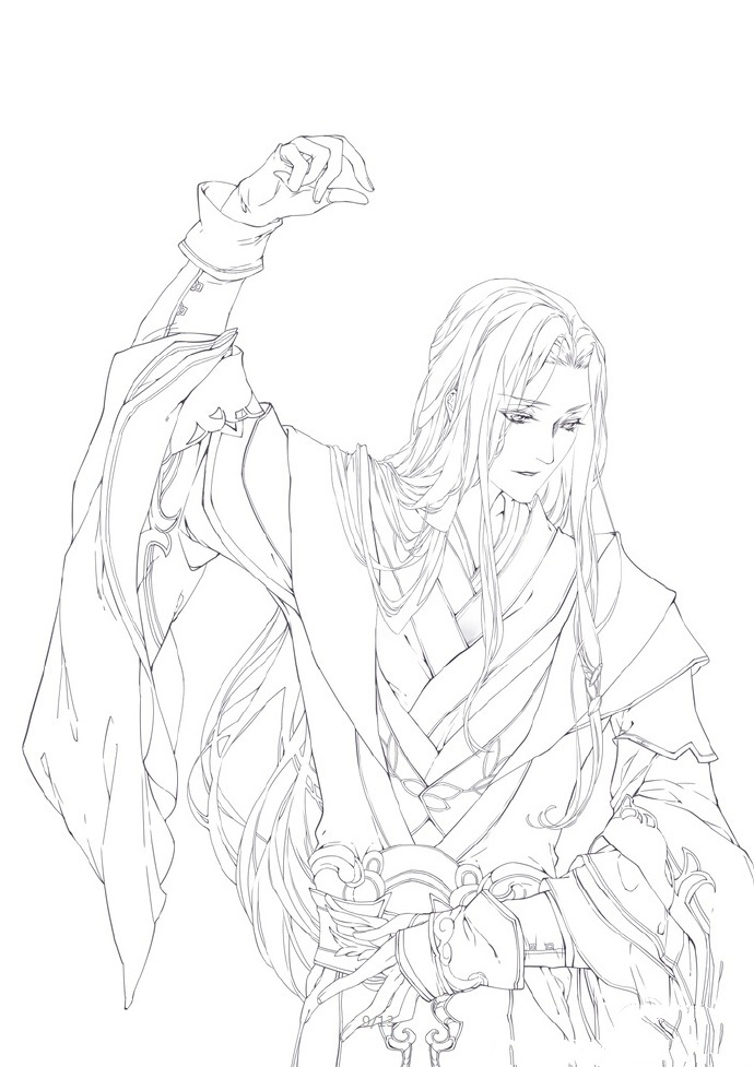 30款古風(fēng)人物線稿圖，古風(fēng)線稿臨摹圖